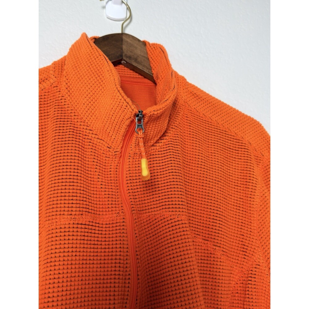 Tangerine XXL Orange Waffle Knit Quarter Zip Women's Pullover Athleisure Top - Picture 3 of 6